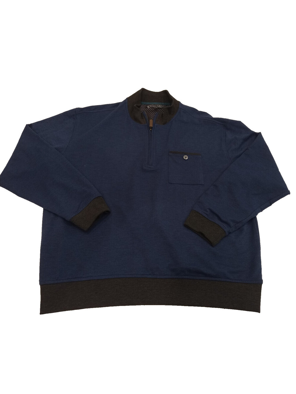 Pebble Beach Performance Golf 1/4 Zip Pullover Mens Large Navy Blue Chest Pocket